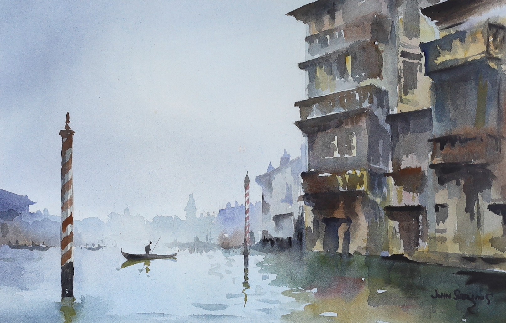 John Snelling FRSA (b.1943), watercolour, Venetian canal scene, signed, 25 x 39cm